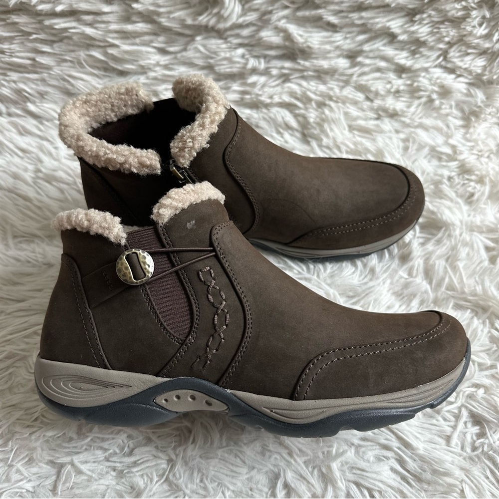 Easy Spirit Brown Water Repellent Ankle Boots Size 10 NIB